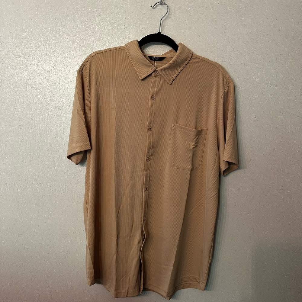 COOFANDY Men’s Classic Tan Button Down‎ Shirt